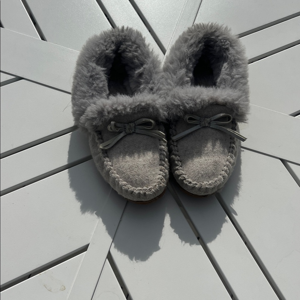 J. Crew Factory Tan Kids Slippers with Bow